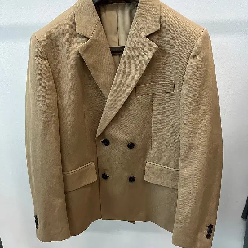 [BUNJANG] Lacoste New Double Jacket Beige Twill Cotton Size 105 / 105) 라코스테 신형 더블자켓