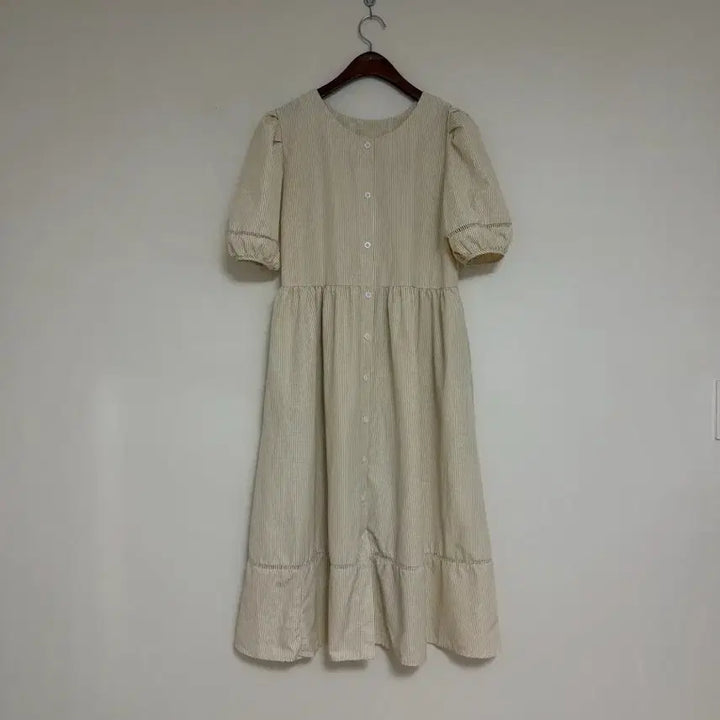 [BUNJANG] Puff Sleeve Striped Dress - New Condition / 퍼프소매 슬리브 스프라이트원피스 <새옷컨디션
