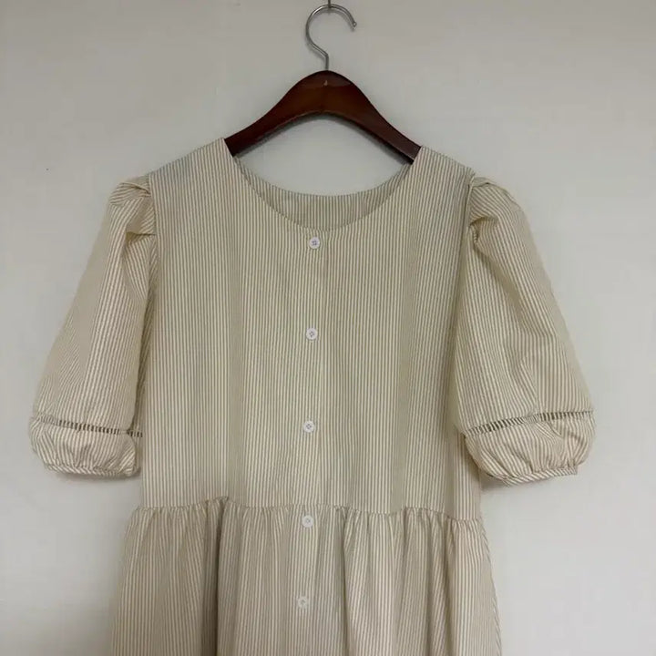 [BUNJANG] Puff Sleeve Striped Dress - New Condition / 퍼프소매 슬리브 스프라이트원피스 <새옷컨디션