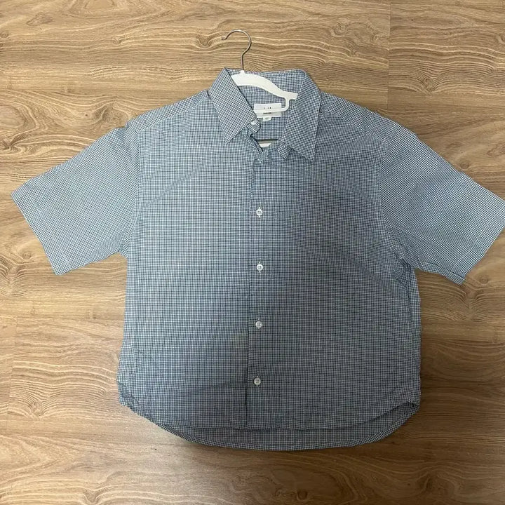 [BUNJANG] Dunhill Vintage Round Label Check Cropped Shirt / 던힐 빈티지 라운드랩 크롭 체크 셔츠
