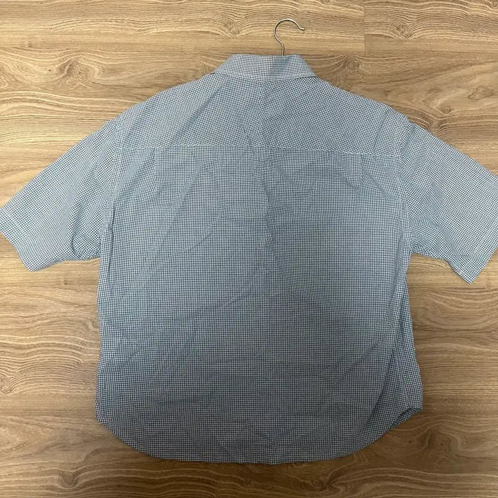 [BUNJANG] Dunhill Vintage Round Label Check Cropped Shirt / 던힐 빈티지 라운드랩 크롭 체크 셔츠