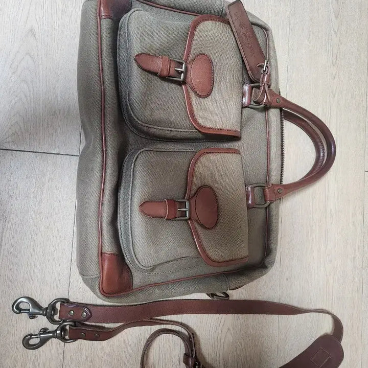[BUNJANG] Polo Canvas Leather Briefcase Bag / 폴로 가방