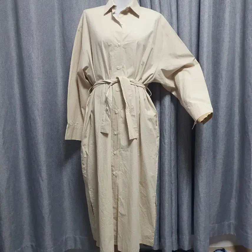 [BUNJANG] Cream Coat Dress / 크림 코트형 고급 원피스