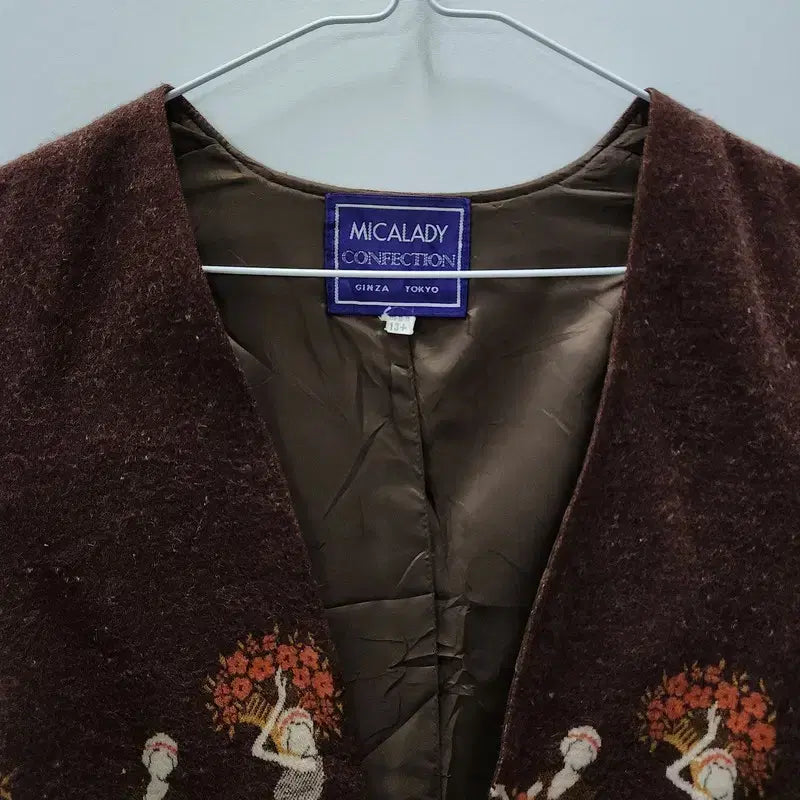 [BUNJANG] MICALADY Vintage Brown Knit Vest / MICALADY 빈티지 앤틱 브라운 니트 조끼