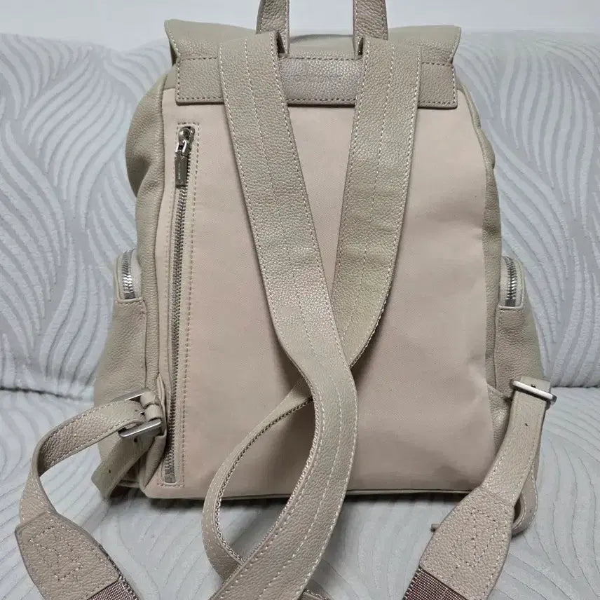 [BUNJANG] Couronne Leather Backpack Beige / 쿠론 백팩