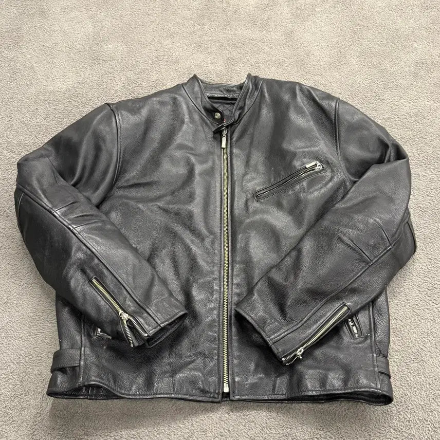 [BUNJANG] Mezler Genuine Leather Biker Jacket XXL / [정품/XXL] 멕슬러 가죽 바이커 자켓