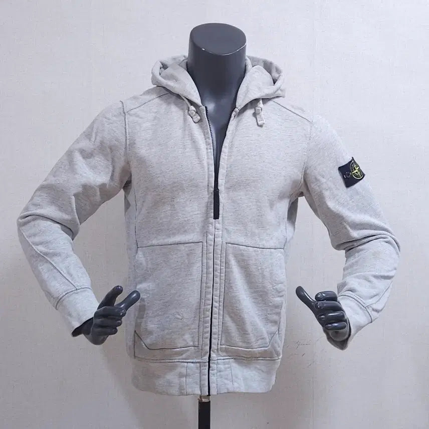 [BUNJANG] Stone Island Grey Hoodie Jumper Size 95 / 스톤아일랜드 그레이 후드집업 점퍼 95