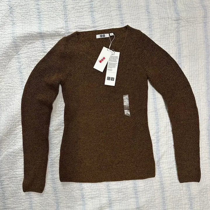 [BUNJANG] Uniqlo U U-Neck Knit Sweater (Brown, L) / 유니클로 U 니트 브라운 L