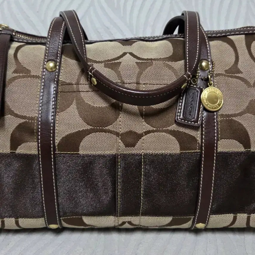 [BUNJANG] Coach Signature Canvas Tote Bag Brown / 코치 시그니처 캔버스 토트백 브라운