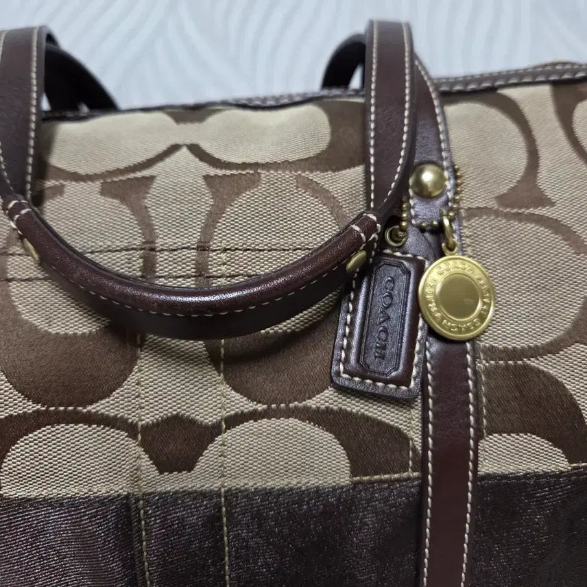 [BUNJANG] Coach Signature Canvas Tote Bag Brown / 코치 시그니처 캔버스 토트백 브라운