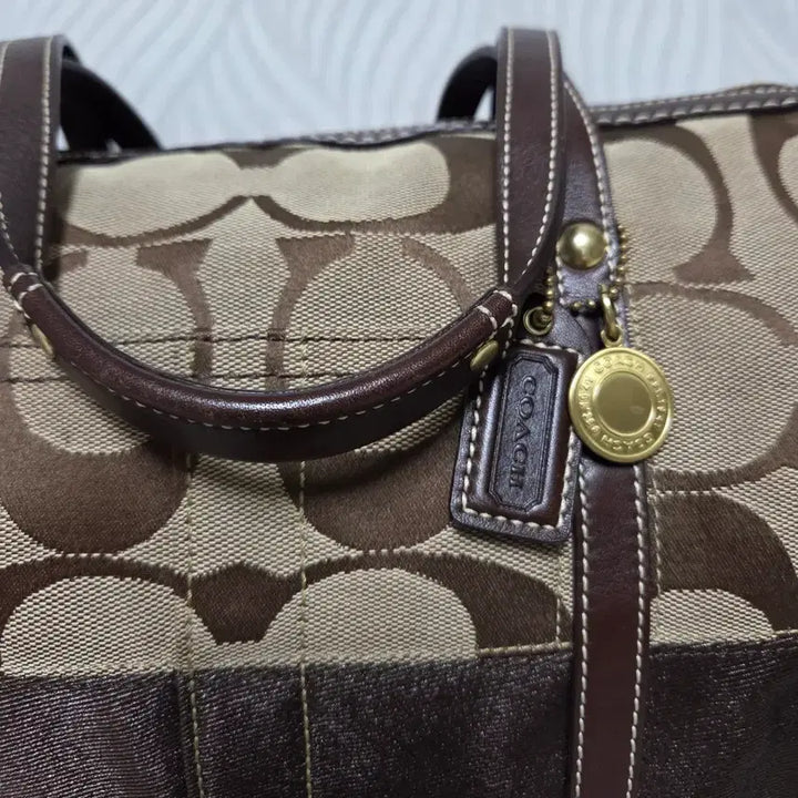 [BUNJANG] Coach Signature Canvas Tote Bag Brown / 코치 시그니처 캔버스 토트백 브라운