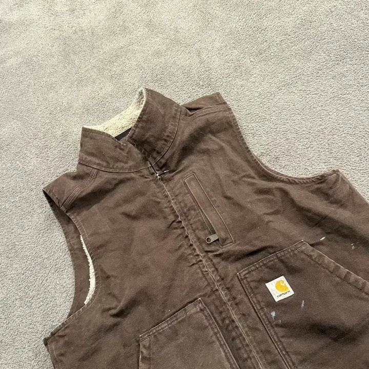 [BUNJANG] Carhartt Brown Lined Vest / [정품/M] 칼하트 브라운 털 안감 조끼