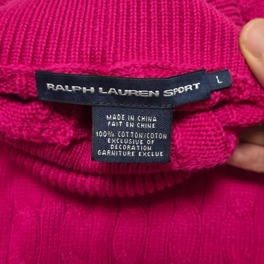 [BUNJANG] Polo Ralph Lauren Sport Turtleneck Cable Knit Short Sleeve Top / Polo Ralph Lauren 폴로 랄프로렌 스포츠 터틀넥 케이블 반팔