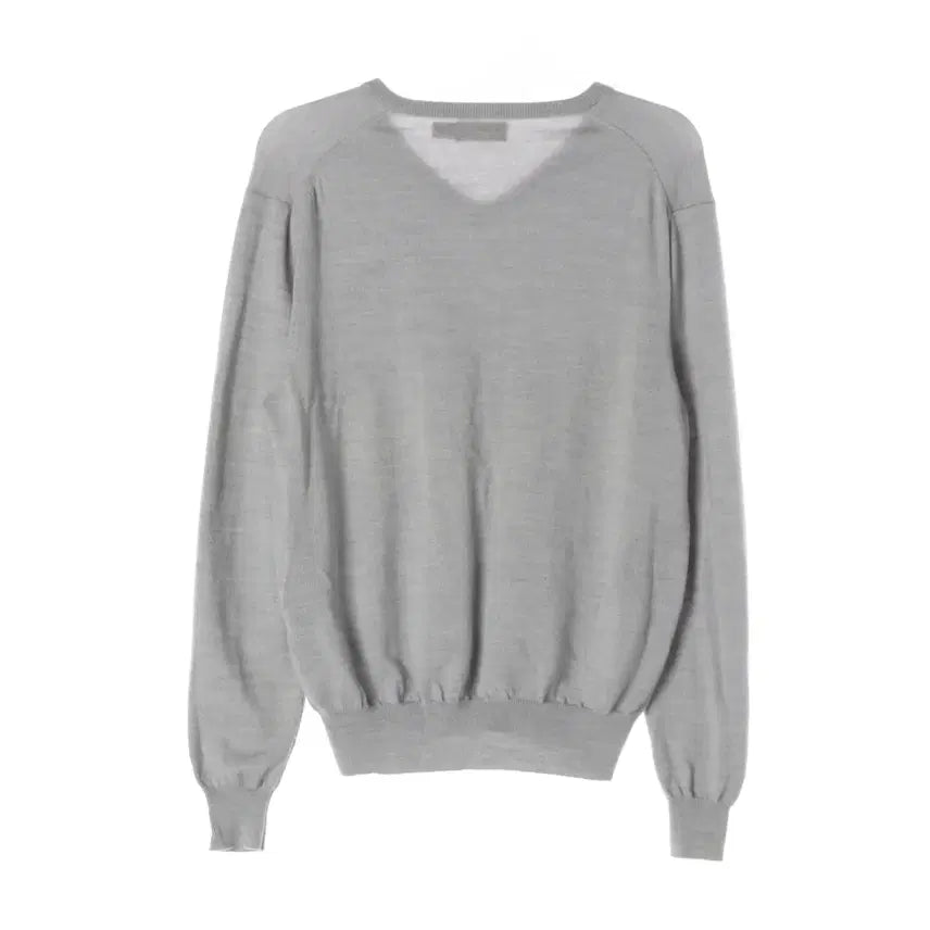[BUNJANG] Polo Ralph Lauren Merino Wool V-Neck Knit Sweater - Light Grey / 폴로 랄프 로렌 메리노 울 100% 브이넥 니트 스웨터 라이트그레이