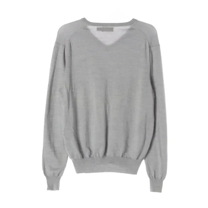[BUNJANG] Polo Ralph Lauren Merino Wool V-Neck Knit Sweater - Light Grey / 폴로 랄프 로렌 메리노 울 100% 브이넥 니트 스웨터 라이트그레이