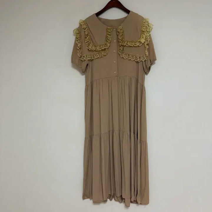 [BUNJANG] Cape Frill Tiered Long Dress / 케이프프릴 캉캉원피스