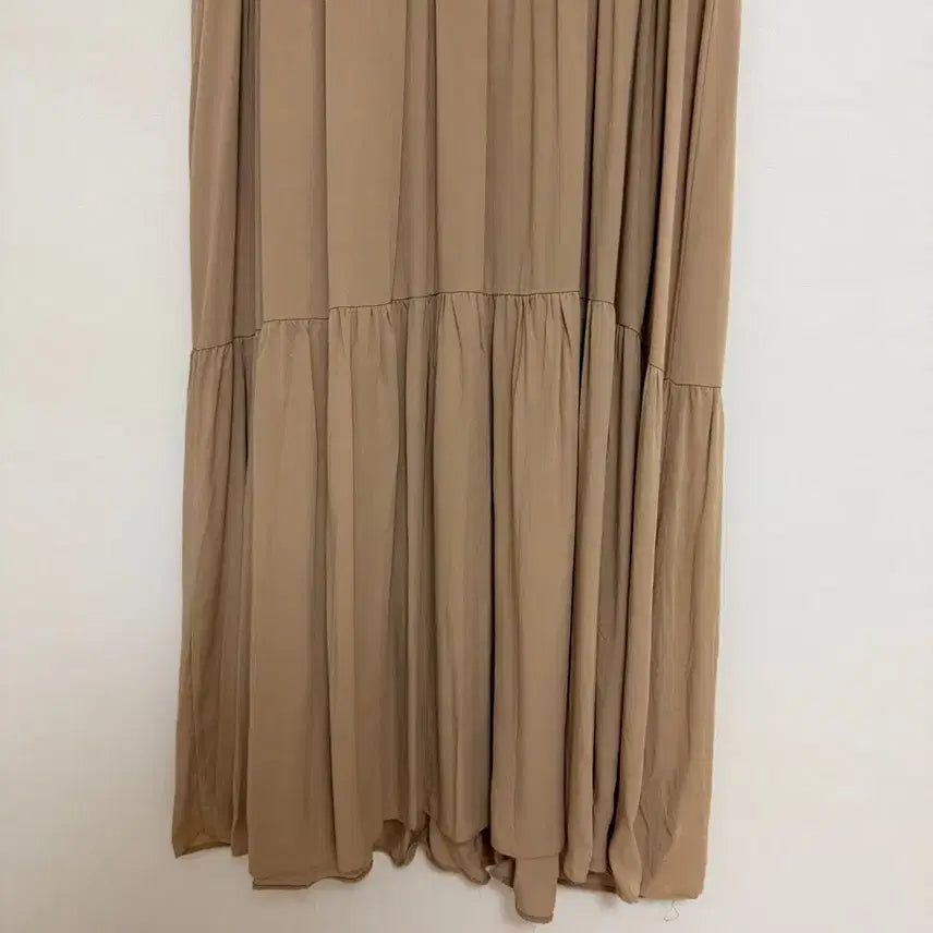 [BUNJANG] Cape Frill Tiered Long Dress / 케이프프릴 캉캉원피스