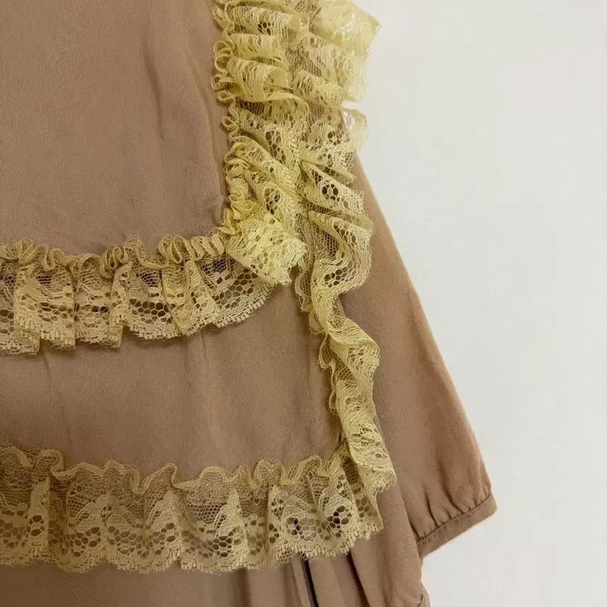 [BUNJANG] Cape Frill Tiered Long Dress / 케이프프릴 캉캉원피스