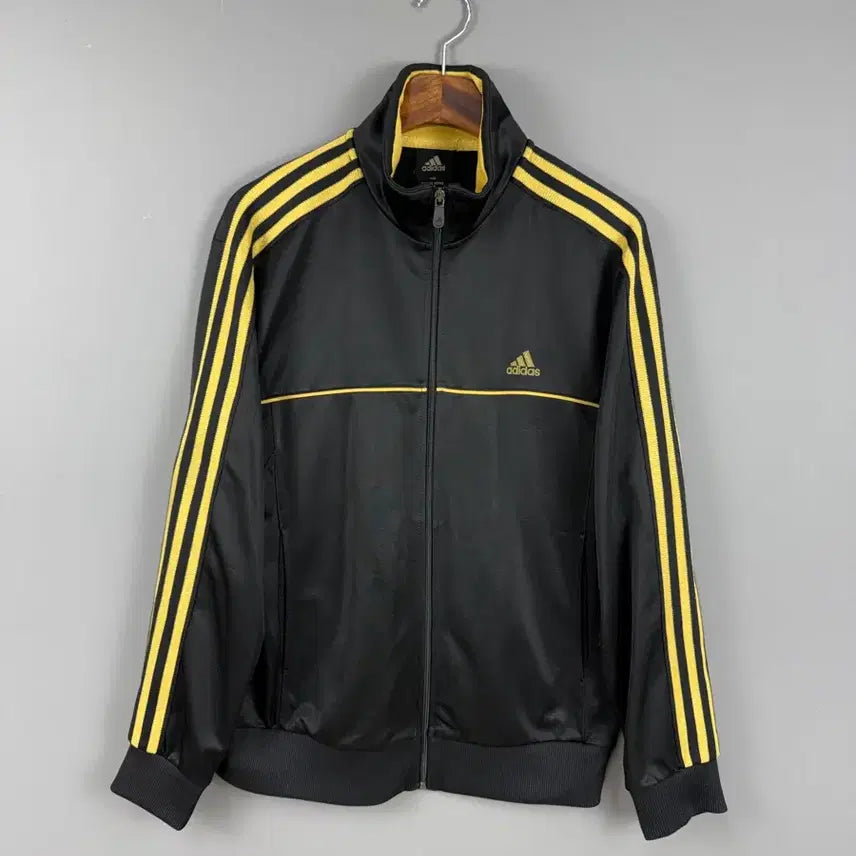 [BUNJANG] Adidas 3-Stripes Track Top Black Yellow / 아디다스 삼선 트랙탑 블랙 옐로우 E120