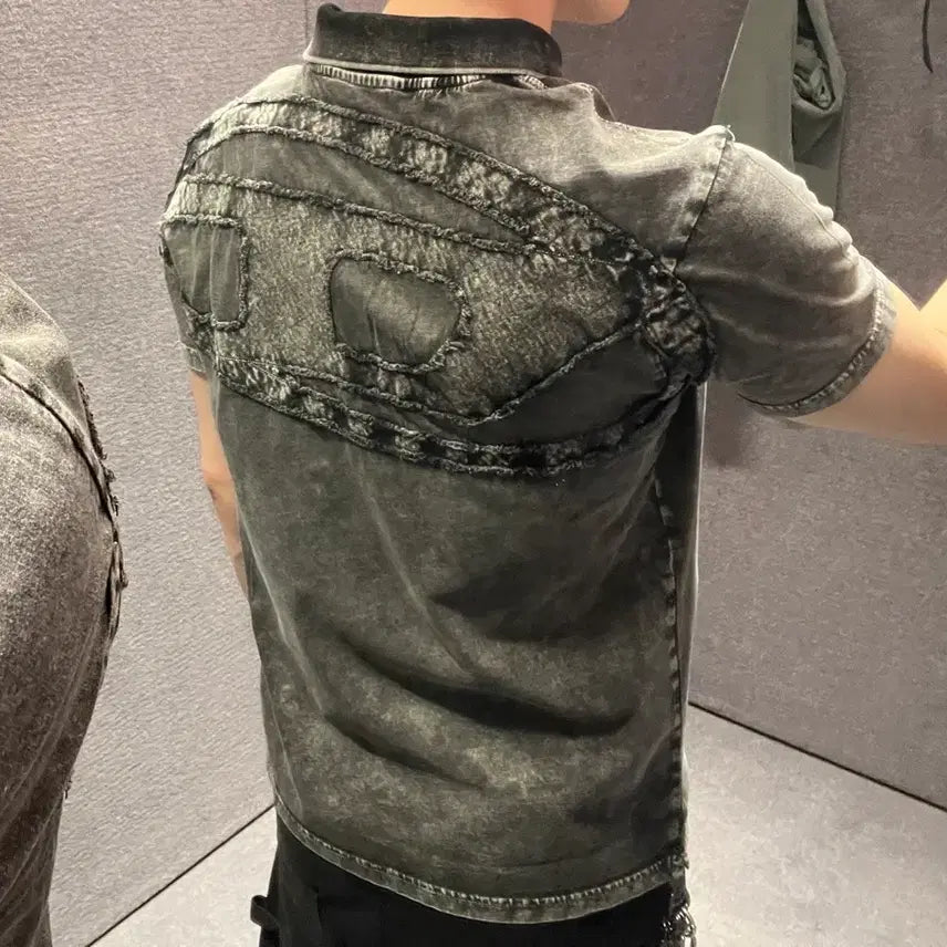 [BUNJANG] DIESEL Denim Effect Jersey Polo T-Shirt / DIESEL 디젤 데님 이펙트 저지 폴로 티셔츠