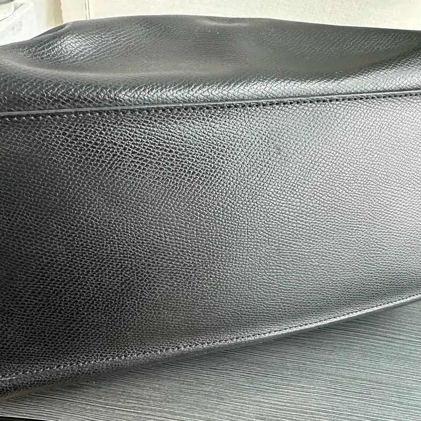 [BUNJANG] Coach Black Leather Shopper Tote Bag / 코치 블랙 레더 쇼퍼백 토트백