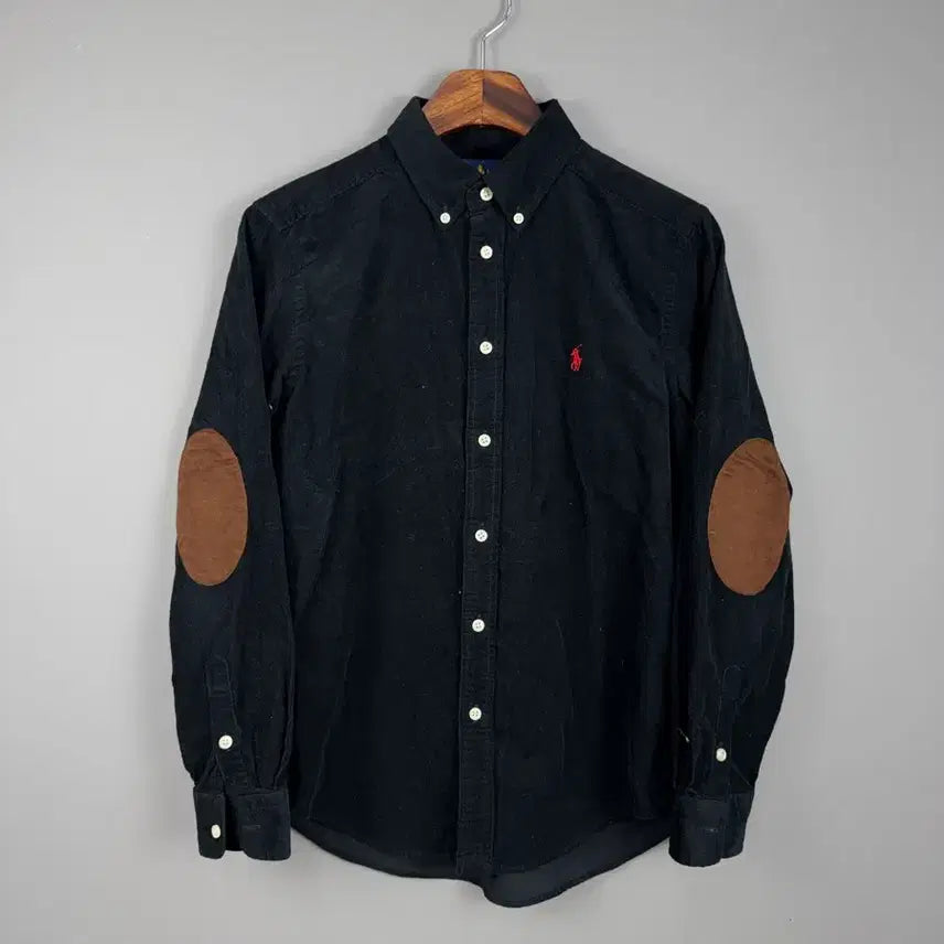 [BUNJANG] Polo Ralph Lauren Elbow Patch Shirt Black Red Pony L / 폴로 엘보패치 셔츠 블랙 레드포니 E121