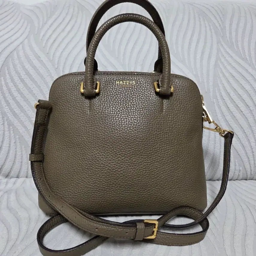[BUNJANG] Hazzys Leather Tote Bag Shoulder Bag (Khaki) / 헤지스 가죽 토트백 겸 숄더백(카키)