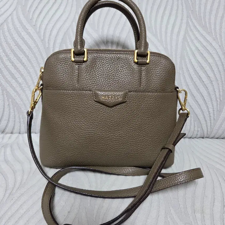 [BUNJANG] Hazzys Leather Tote Bag Shoulder Bag (Khaki) / 헤지스 가죽 토트백 겸 숄더백(카키)