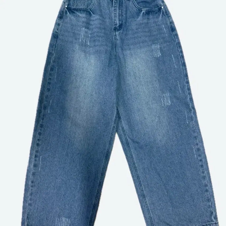 [BUNJANG] Filuminate Damage Washing Wide Denim Pants S / 새상품 무신사 필루미네이트 데미지 워싱 와이드 데님 팬츠 S