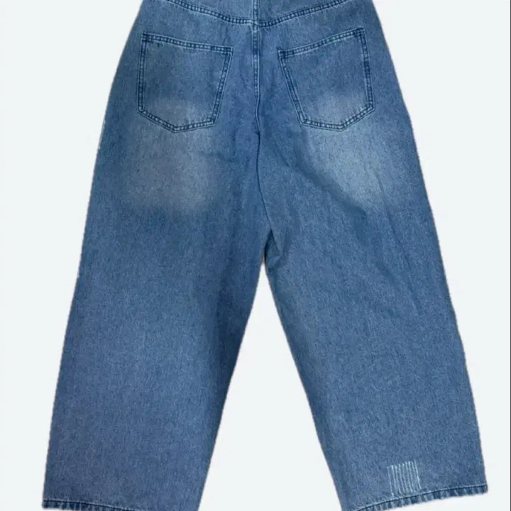 [BUNJANG] Filuminate Damage Washing Wide Denim Pants S / 새상품 무신사 필루미네이트 데미지 워싱 와이드 데님 팬츠 S