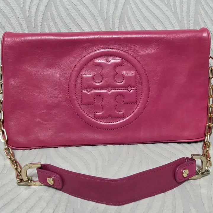 [BUNJANG] Tory Burch Pink Leather Chain Shoulder Bag / 토리버치 핑크 레더 체인 숄더백