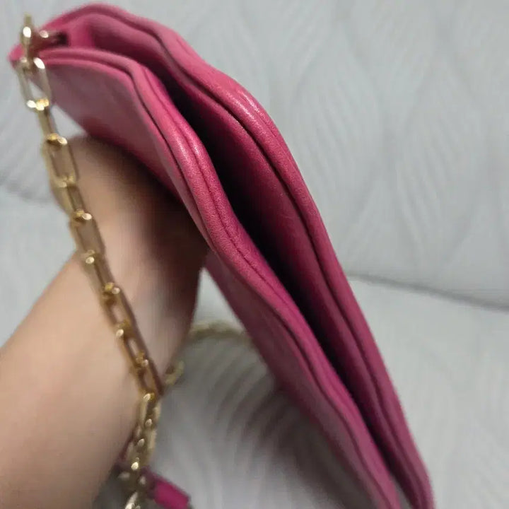 [BUNJANG] Tory Burch Pink Leather Chain Shoulder Bag / 토리버치 핑크 레더 체인 숄더백