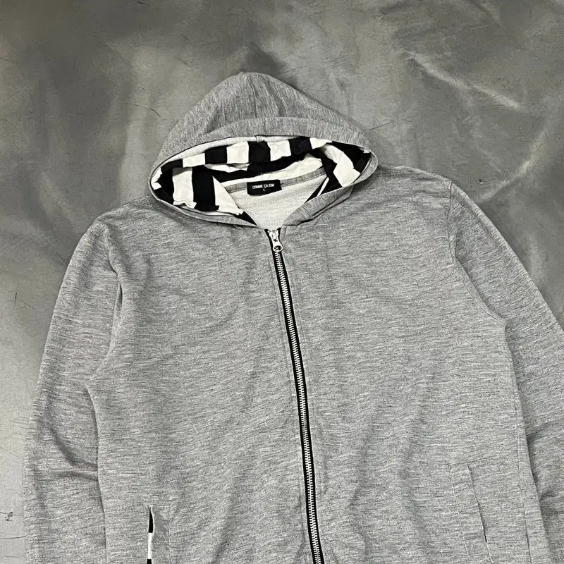 [BUNJANG] COMME CA ISM Layered Stripe Hooded Zip-Up / 꼼사이즘 레이어드 스트라이프 후드 집업 y16517