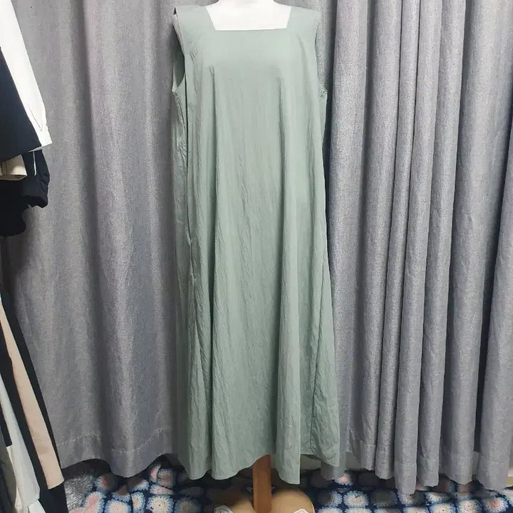 [BUNJANG] Mint Square Neck Maxi Dress / 민트 사각사각 맥시원피스