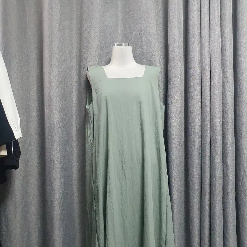 [BUNJANG] Mint Square Neck Maxi Dress / 민트 사각사각 맥시원피스