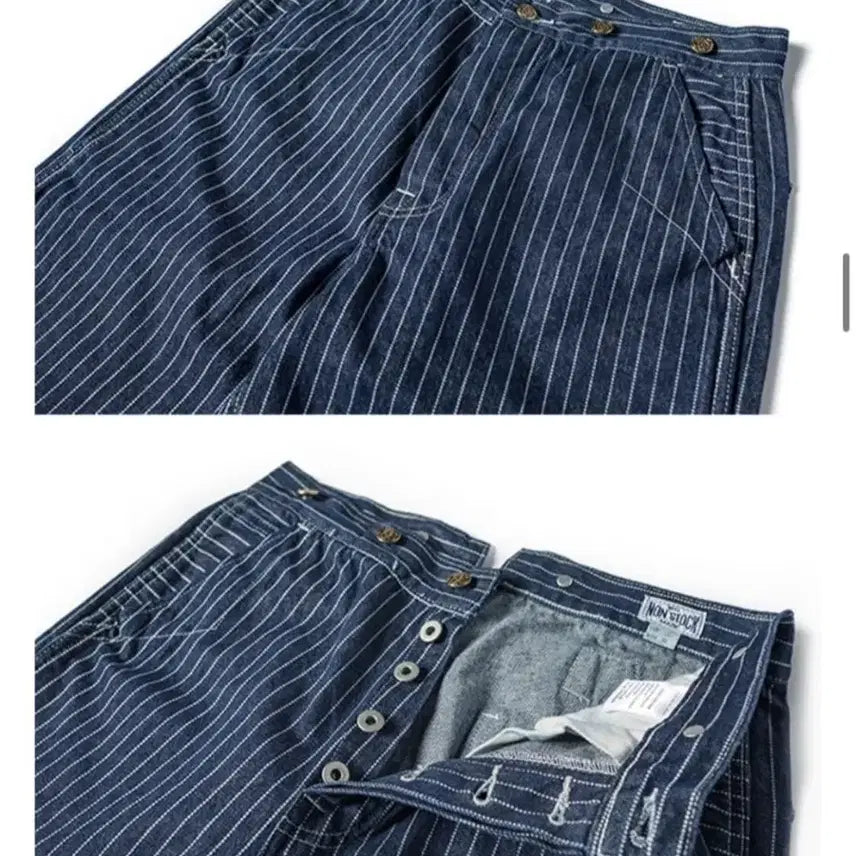 [BUNJANG] Bronson 1920s Wabash Stripe Work Pants Denim / 브론슨 1920s 와바시 워크 팬츠 스트라이프 데님