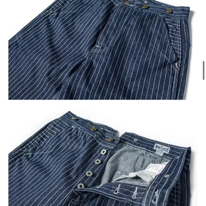 [BUNJANG] Bronson 1920s Wabash Stripe Work Pants Denim / 브론슨 1920s 와바시 워크 팬츠 스트라이프 데님