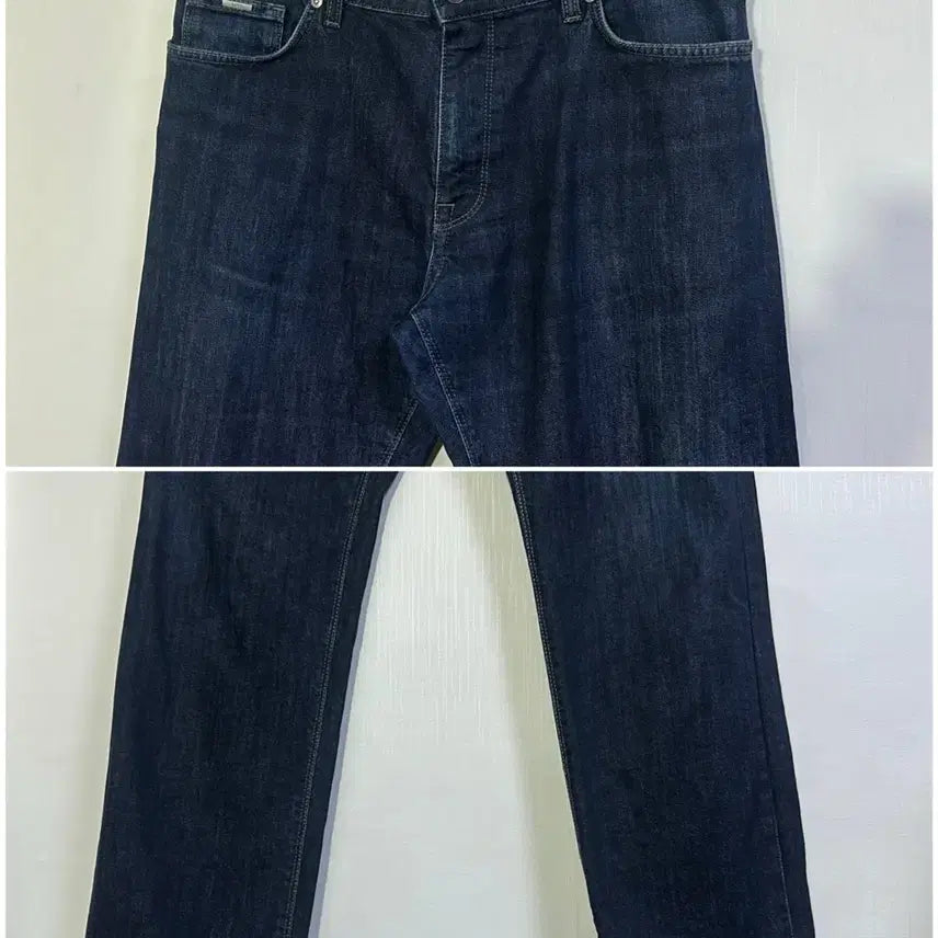 [BUNJANG] HUGO BOSS Leather Patch Denim Pants Indigo / 휴고보스 백가죽패치 데님팬츠/32-33/인디고