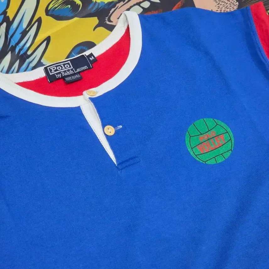[BUNJANG] Polo Ralph Lauren Volleyball Henleys T-Shirt / Polo Ralph Lauren Volleyball 헨리넥 반팔 M