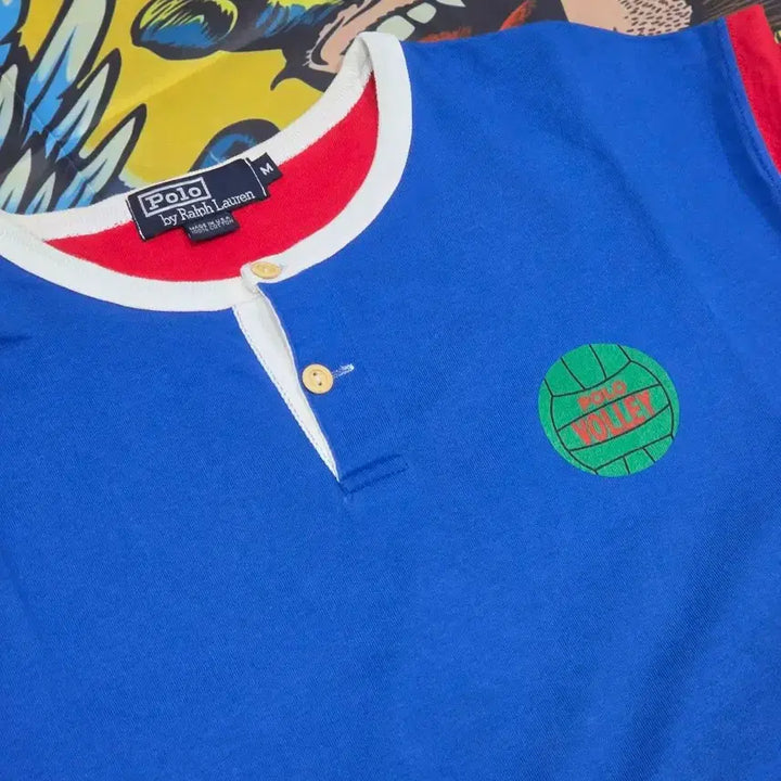 [BUNJANG] Polo Ralph Lauren Volleyball Henleys T-Shirt / Polo Ralph Lauren Volleyball 헨리넥 반팔 M