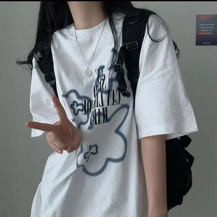 [BUNJANG] Cloud Unique Short-Sleeve T-Shirt / 구름 유니크 반팔티
