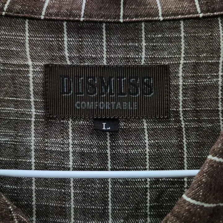 [BUNJANG] Latte Mori Vintage Eyelet Stripe Brown Shirt L / 빈티지 라떼모리 아일렛 스트라이프 브라운 셔츠 L
