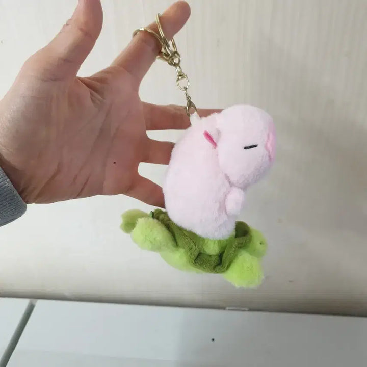 [BUNJANG] Capybara Riding Turtle Keychain Plush / 새것 카피바라키링 거북이를 탄 카피바라 키링 인형