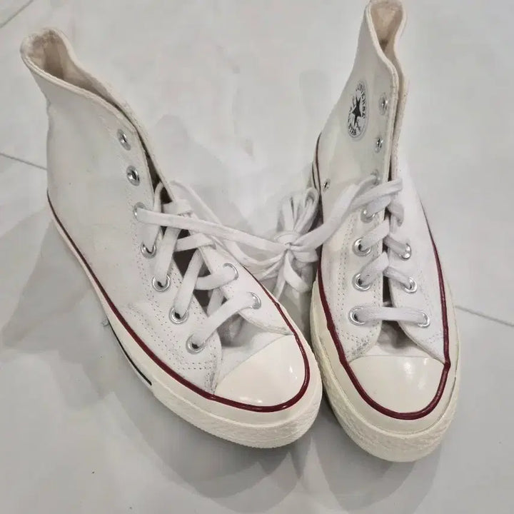[BUNJANG] Converse Chuck Taylor All Star High White Canvas Sneakers / 컨버스 척테일러 올스타 하이 화이트