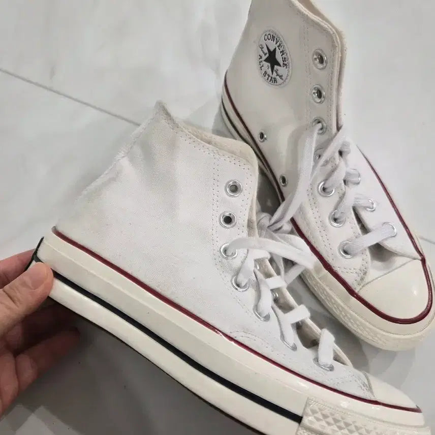 [BUNJANG] Converse Chuck Taylor All Star High White Canvas Sneakers / 컨버스 척테일러 올스타 하이 화이트