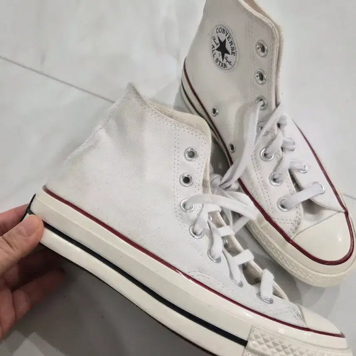 [BUNJANG] Converse Chuck Taylor All Star High White Canvas Sneakers / 컨버스 척테일러 올스타 하이 화이트