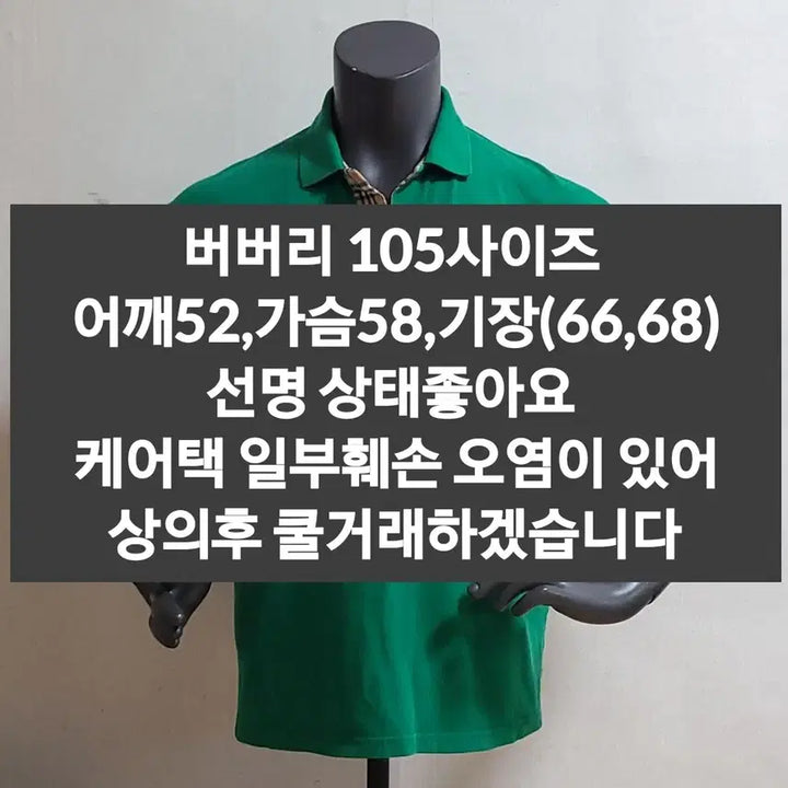 [BUNJANG] Burberry Green Short Sleeve Polo Shirt Size 105 / 버버리 그린 반팔 폴로티 105