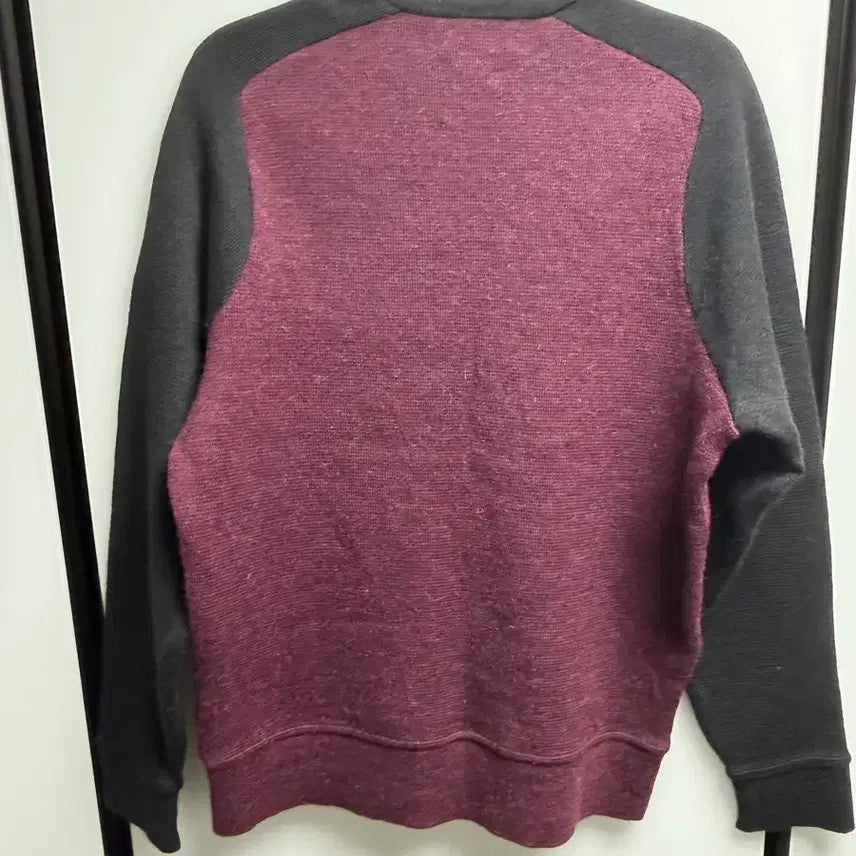 [BUNJANG] Polo Ralph Lauren Wool Knit Raglan Burgundy Black / 폴로 랄프로렌 울 니트 버건디 블랙 레글런 나그랑