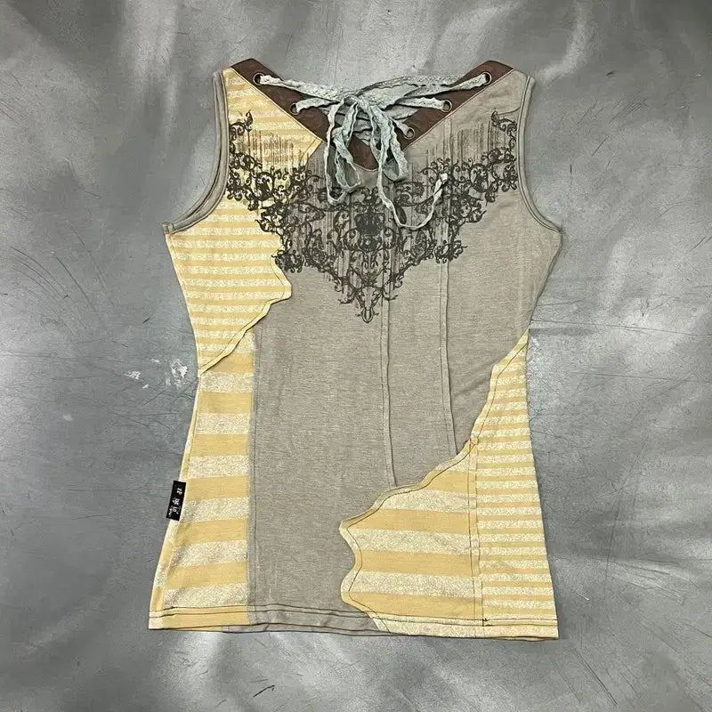 [BUNJANG] Oz Angelo Print Sleeveless Top / 오즈 안젤로 프린트 슬리브리스 y16518