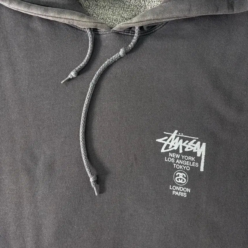 [BUNJANG] Stussy Charcoal World Tour Hoodie Size 110 / 110 스투시 챠콜 월드투어 후드티
